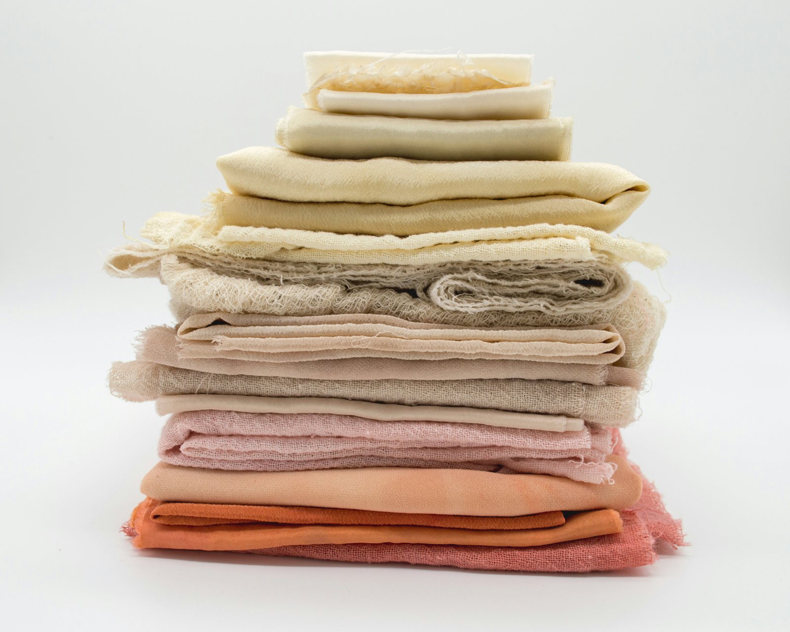 Folded stack of tailoring fabric swatches