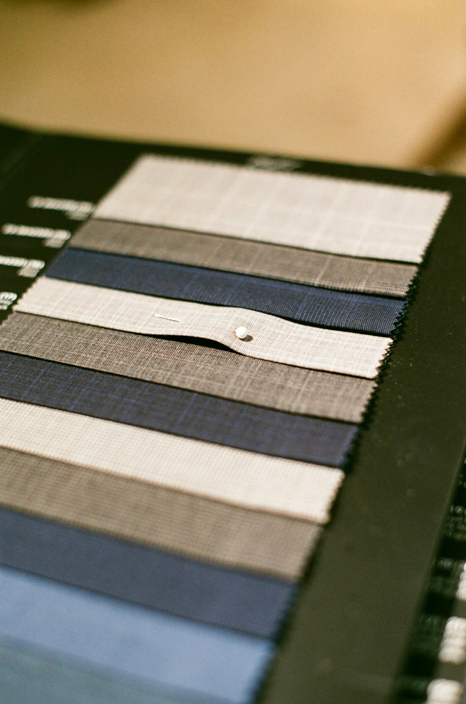 Close-up texture of a fine tailoring fabric swatch